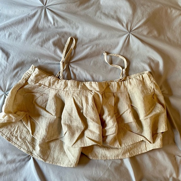 Cream Textured Crop Top - Picture 3 of 4